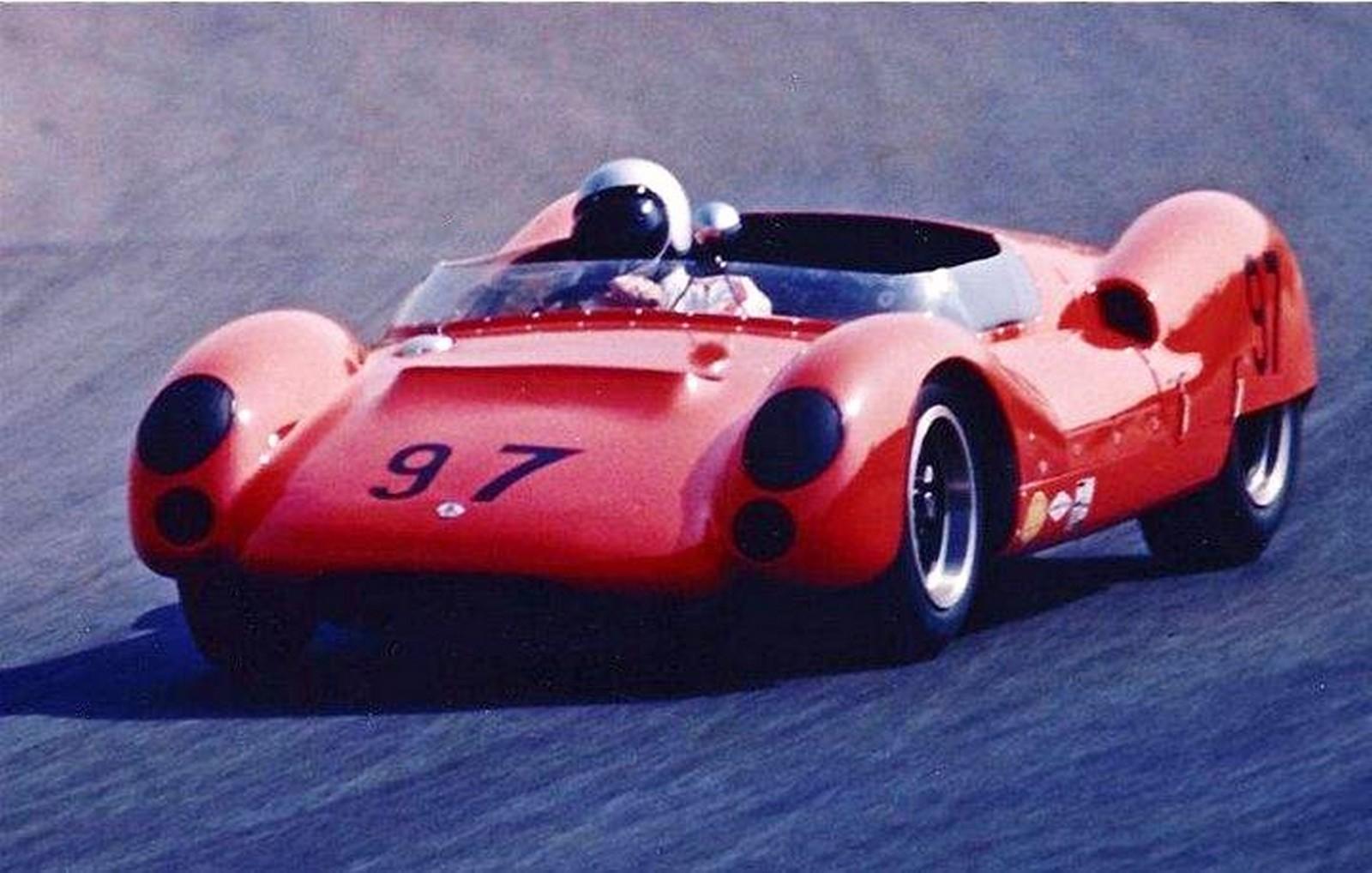 Dave MacDonald in the Carroll Shelby Lang Cooper King Cobra at Riverside International Raceway